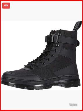 Unisex Lace-Up Ankle Boots Synthetic Leather Work Boots Block Heel